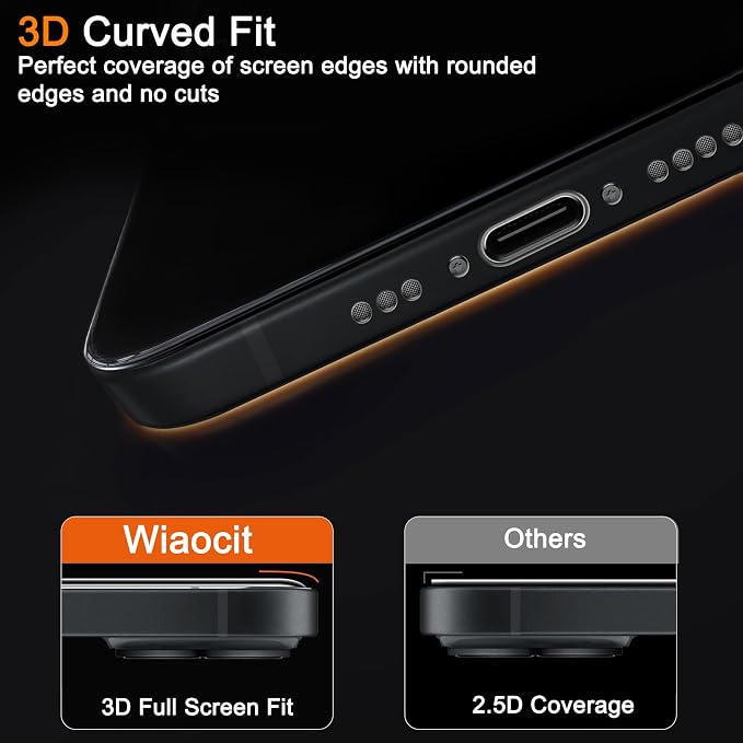 Wiaocit 3 Pack Tempered Glass Screen Protector - Image 5