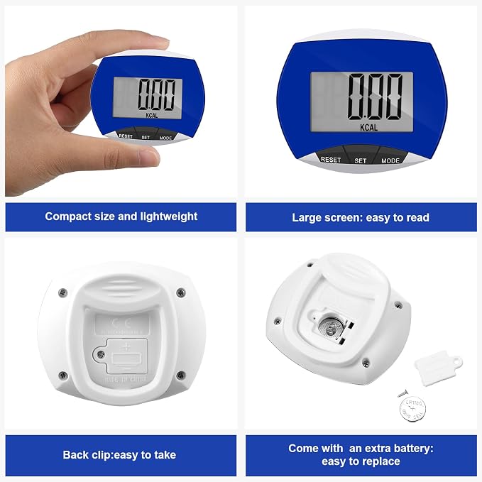 Weewooday Pedometer for Walking Steps and Miles Simple Pedometer Clip on - Image 3