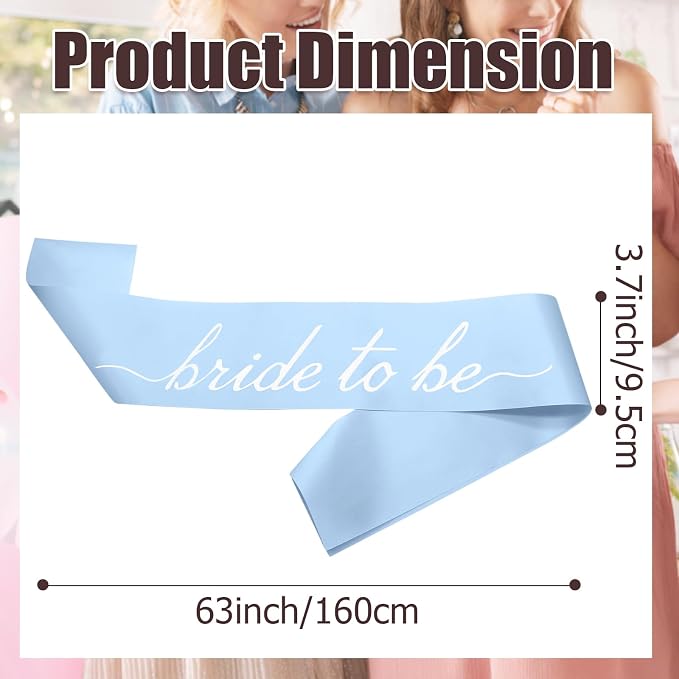MILVOWOC Blue Bride to Be Sash in Soft Satin, Bachelorette Party Wearable - Image 4