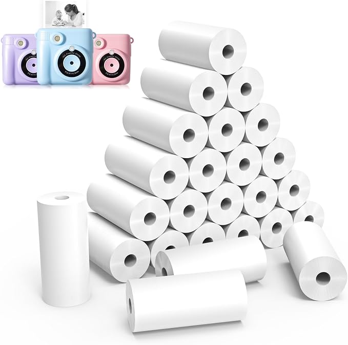 25 Rolls Instant Print Camera for Kids Refill Print Paper by Hikkon