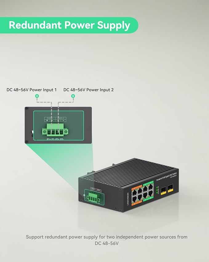 LINOVISION Industrial 8-Port Full Gigabit PoE Switch - Image 4
