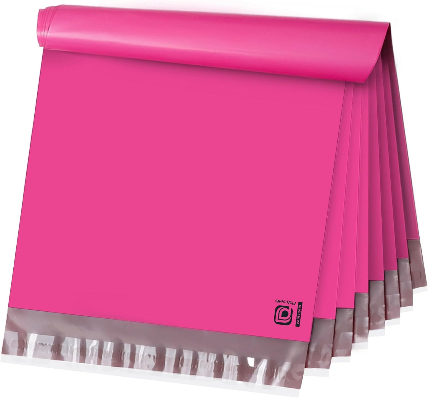 POLYSELLS Poly Mailers Shipping Envelopes, Strong Adhesive Sealing, Waterproof, and Tear-resistant Postal Mailing Bags. Mailer Bags for clothing, books, and accessories (Pink, 24"x24" 50 PCS)