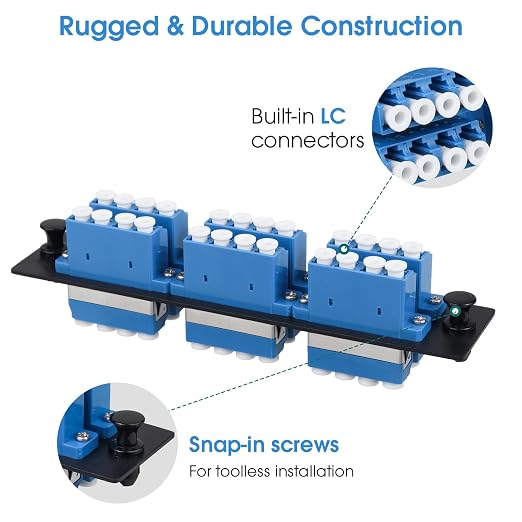 LC/UPC Fiber Patch Panel, 6 Singlemode Blue 4 Channels LC Adapters, 24 Fiber - Image 6