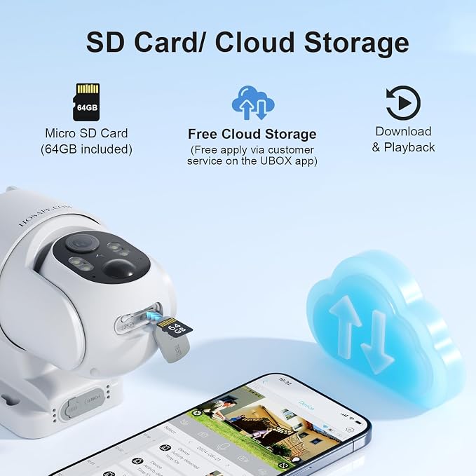 HOSAFE.COM Wireless Security Camera Outdoor, Free Cloud Storage, 360° PTZ - Image 5