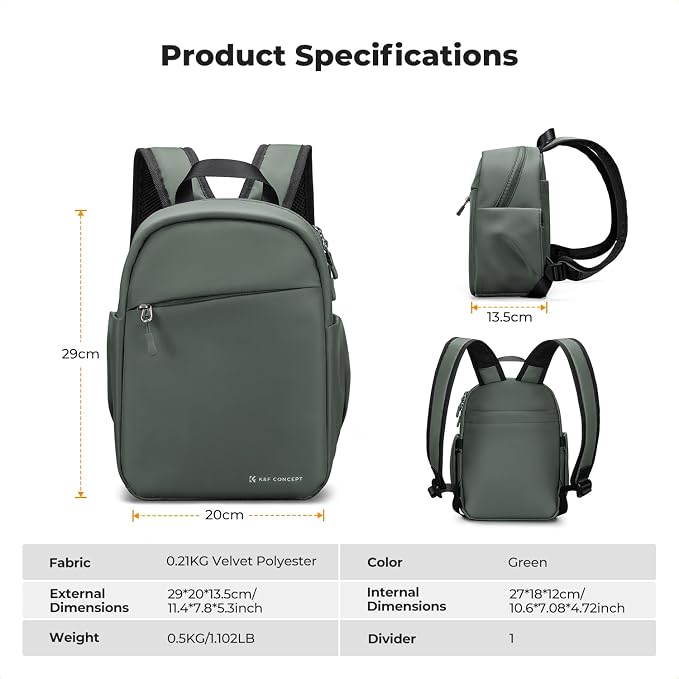 K&F CONCEPT Camera Backpack, Lightweight Camera Bag - Image 9