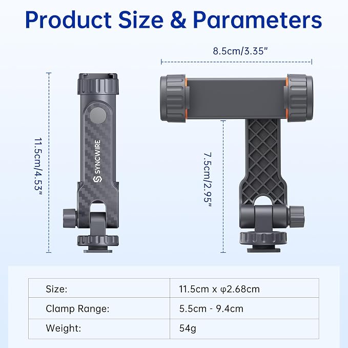 SYNCWIRE Tripod Phone Mount, Universal Smartphone Mount Adapter - Image 7