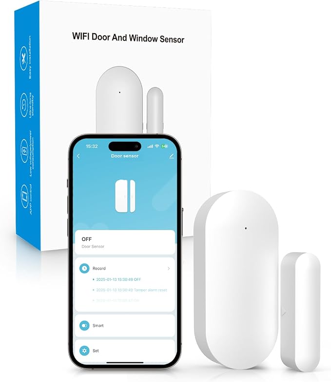 Door Window Alarm Sensors, Smart Life Tuya APP Control & Instant App Alerts by PGST