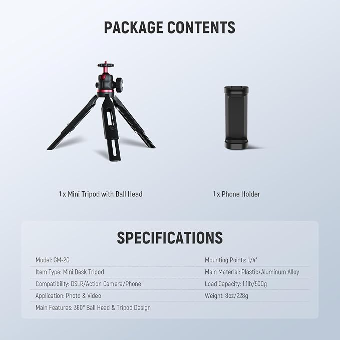 NEEWER Entry Level Version Mini Tripod - Image 8