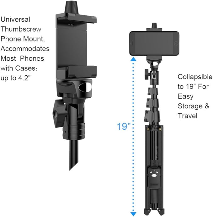 Fugetek 51" Professional Selfie Stick Tripod, 100% All Aluminum Stick & Legs - Image 3