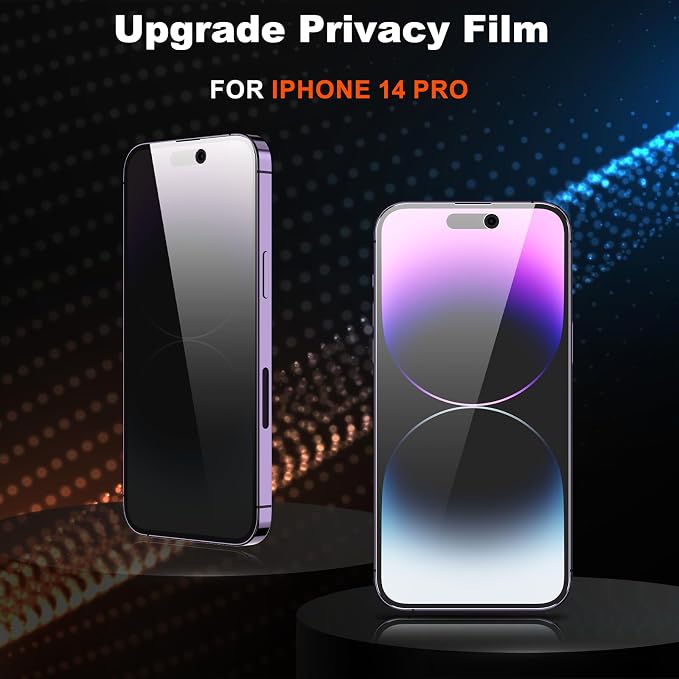 YMHML 2 Pack for iPhone 14 Pro Max Privacy Screen Protector, Upgrade Anti Spy - Image 2
