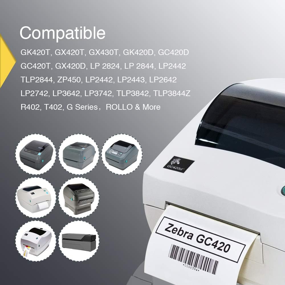 BETCKEY - 2" x 1" (51 mm x 25 mm) Multipurpose & Address Labels Compatible with Zebra & Rollo Label Printer,Premium Adhesive & Perforated [20 Rolls, 26000 Labels]