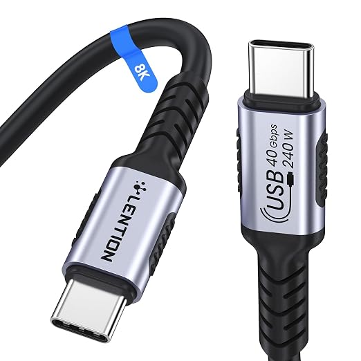 LENTION 4FT USB 4.0 Cable for Thunderbolt 4 240W Fast Charging USB C to USB C by LENTION