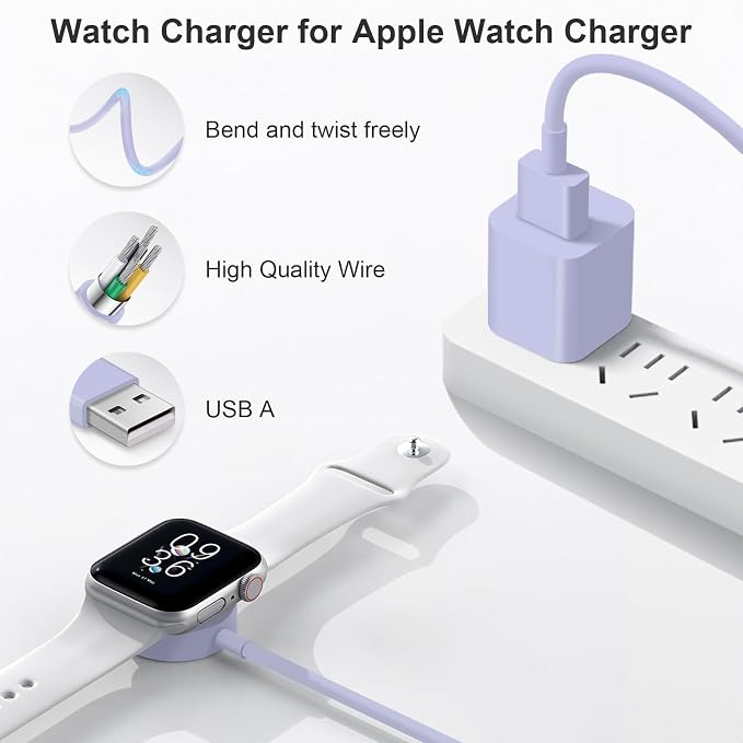 Fast Charger for Apple Watch Charger, Magnetic iWatch Charger to USB A Cable - Image 3