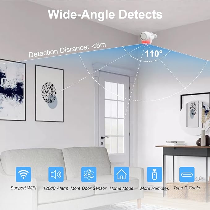 Motion Sensor Alarm, Motion Alarm Indoor - Image 5