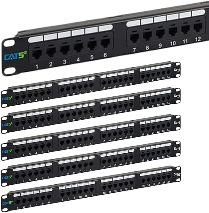 ICC CAT5e Patch Panel, UL Listed & PoE++ Rated Gigabit Applications, Rackmount by ICC
