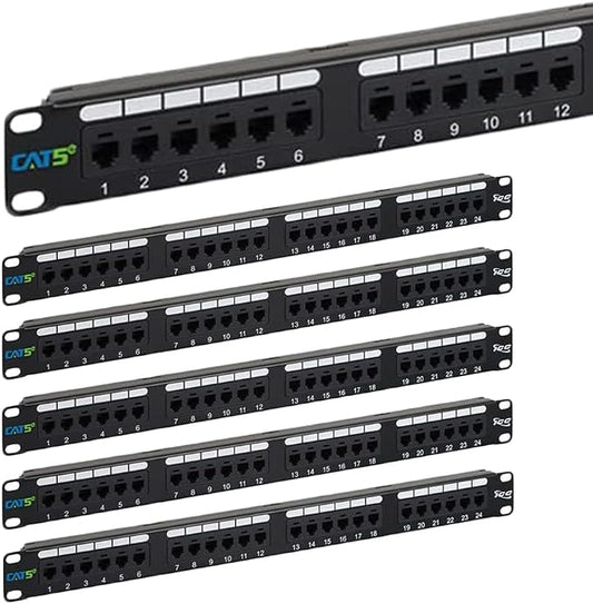 ICC CAT5e Patch Panel, UL Listed & PoE++ Rated Gigabit Applications, Rackmount by ICC