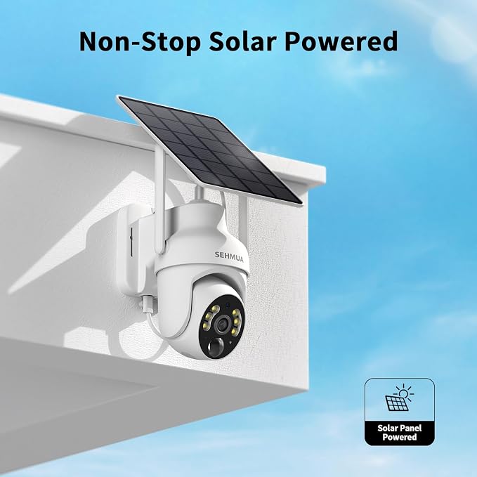 SEHMUA 2K Solar Security Cameras Wireless Outdoor, 2 Pack 360° View Pan/Tilt - Image 2