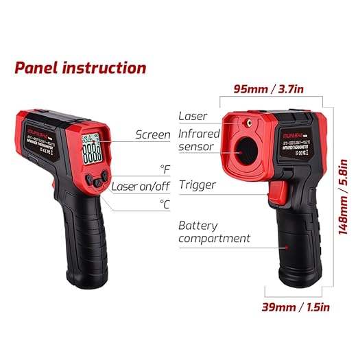 MUFASHA Infrared Thermometer Temperature Gun, -25.6℉ to 752℉ Dual Laser High - Image 4
