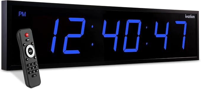 Ivation Huge Oversized 48" Large Digital LED Clock | Big Digital Clock by Ivation