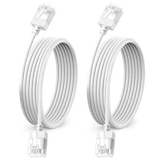 Ultra Thin Cat 6A Ethernet Cable 15 Feet 2Pack, Flexible & Slim Rj45 Cat6a LAN by DUTEVOLNS