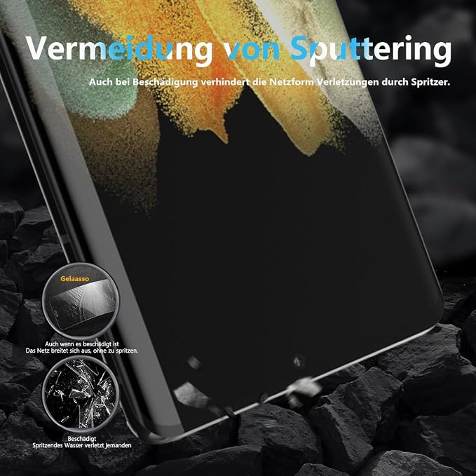2+2 Pack Tempered Glass for Samsung Galaxy S21 Ultra Outer Screen Protector - Image 4