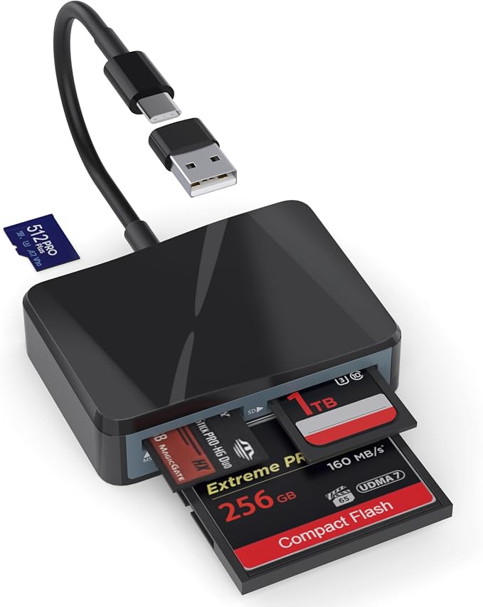 SD Card Reader, 4 in 1 USB C to SD/TF/CF/MS Card Reader by SZHAIYIJIN