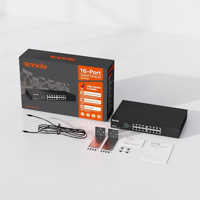 Tenda 16 Port Gigabit Ethernet Switch | Desktop/Rackmount Network Switch | - Image 8