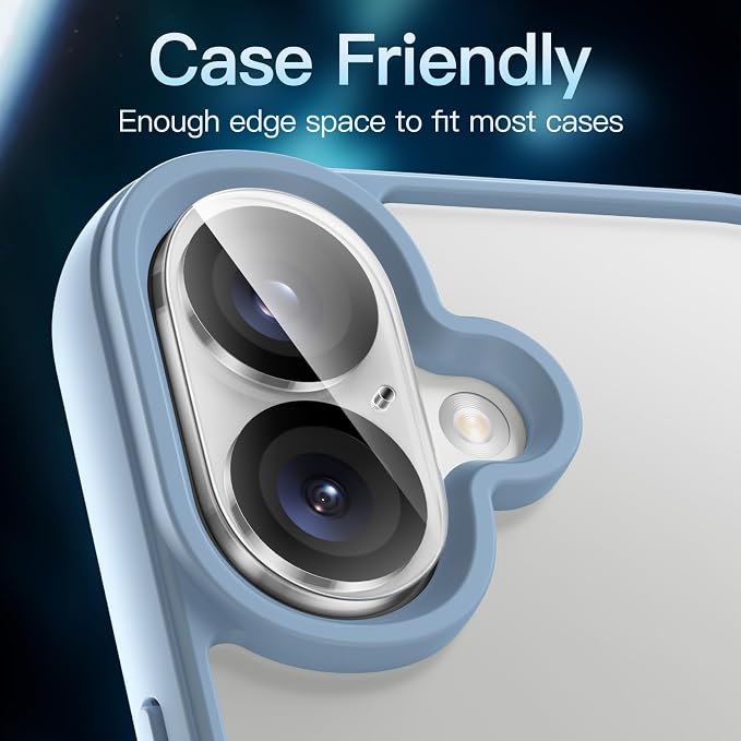 JETech Camera Lens Protector for iPhone 16 6.1-Inch and iPhone 16 Plus 6.7-Inch - Image 6