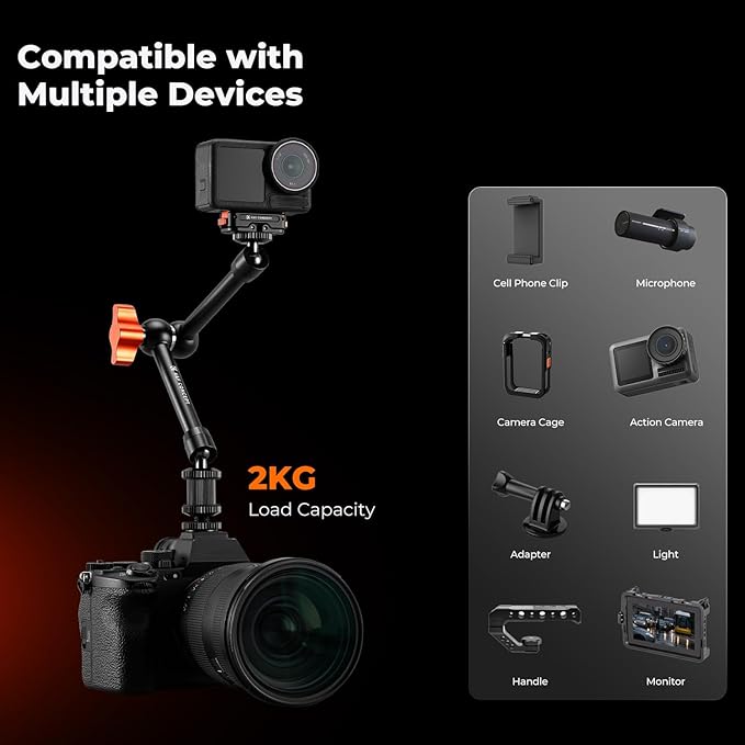 K&F CONCEPT 9.8" Magic Arm Clamp - Image 4
