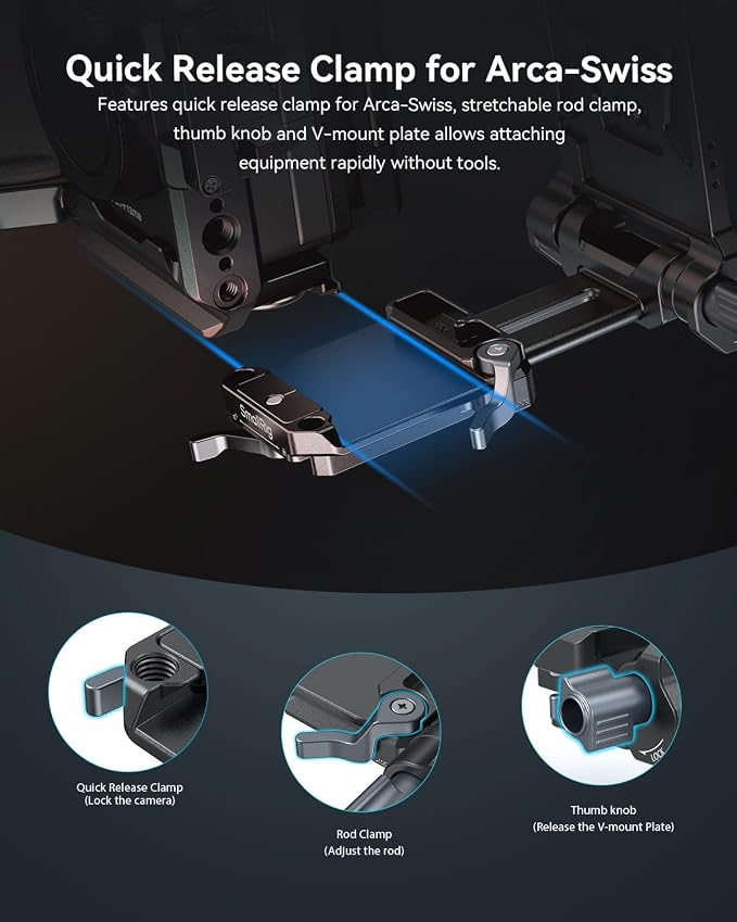 SMALLRIG Foldable V Mount Battery Plate w/QR Plate - Image 2