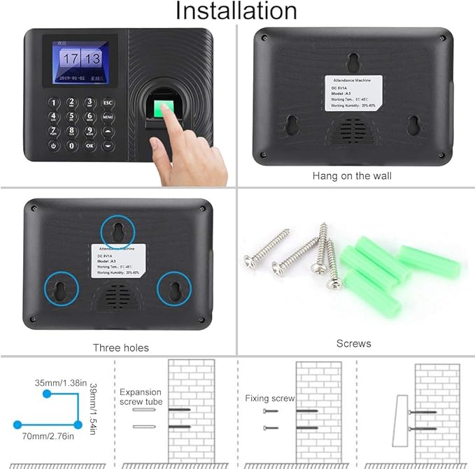 Sanpyl Biometric Fingerprint Attendance Machine Time Attendance Clock Employee - Image 3