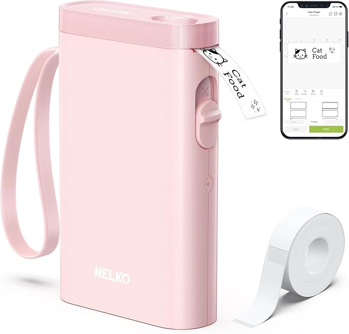 Nelko Label Maker Machine with Tape, P21 Bluetooth Label Printer, Wireless Mini by NELKO