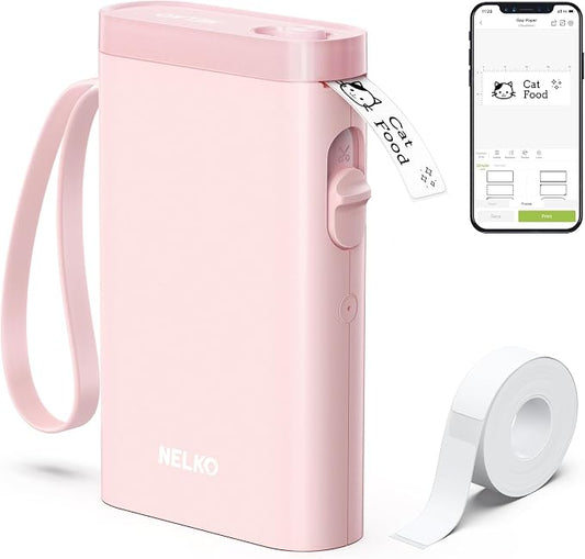 Nelko Label Maker Machine with Tape, P21 Bluetooth Label Printer, Wireless Mini by NELKO