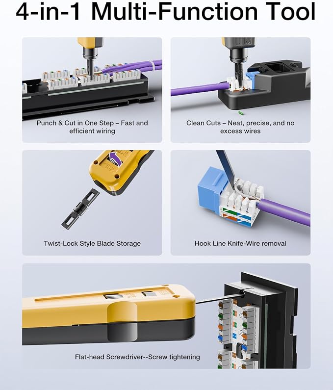 VCELINK RJ45 Crimp Tool Kit for CAT7, Upgraded Network Tool Set - Image 4