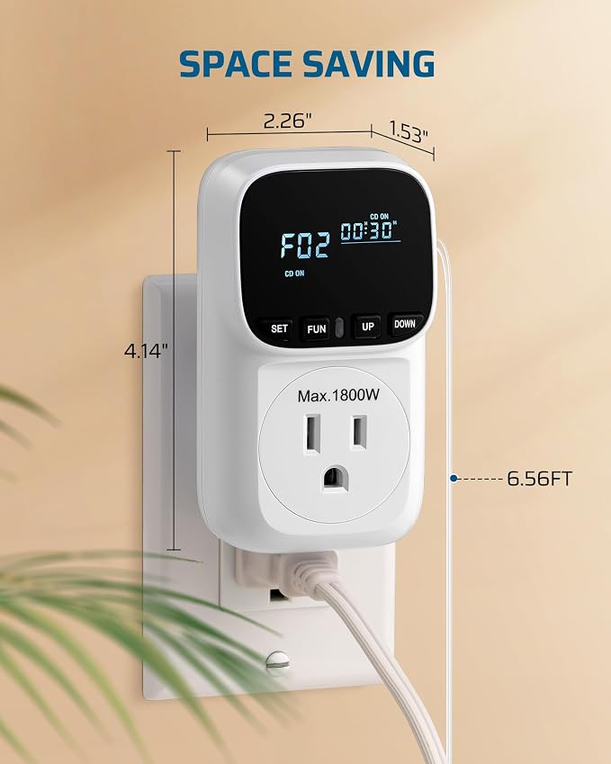 DEWENWILS Digital Temperature Controller, 2 Pack15A/1800W Thermostat Outlet Plug - Image 6