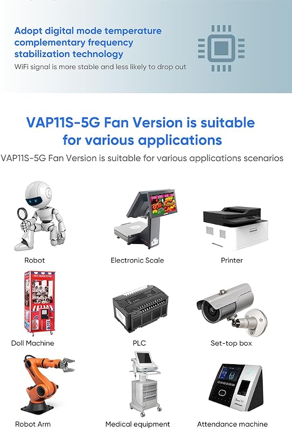 VONETS 5GHz Industrial Mini WiFi Router Bridge Repeater, WiFi to Ethernet - Image 3