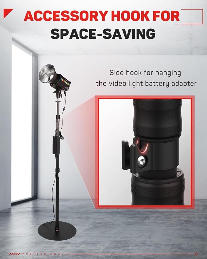 IFOOTAGE RB-A400 Round Base Light Stand Monopod, Live Streaming, Payload 22LBS - Image 7