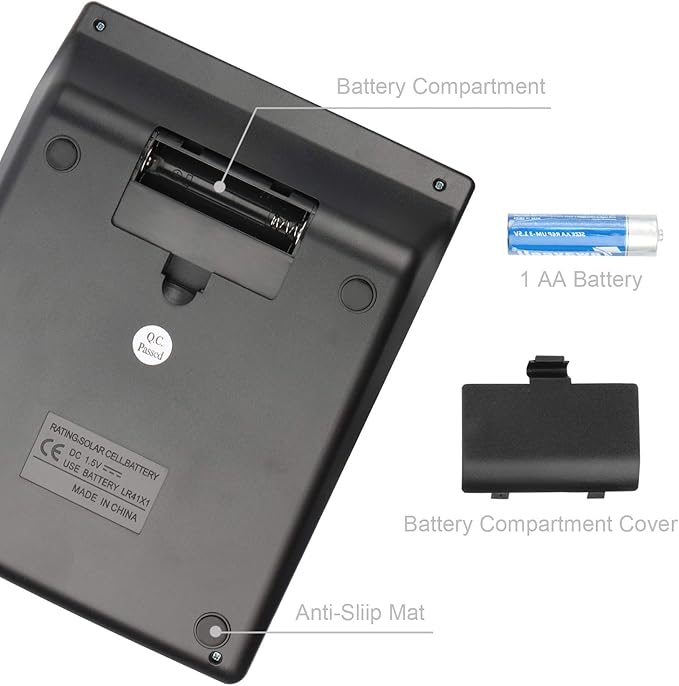 Large Electronic Calculator Counter Solar & Battery Power 12 Digit Display - Image 3