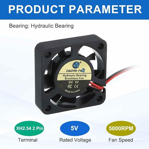 MECCANIXITY 4010 Fan 40mm x 10mm 1-3/5 Inch 5V Small Plastic Cooling Fan 2 Pin - Image 3
