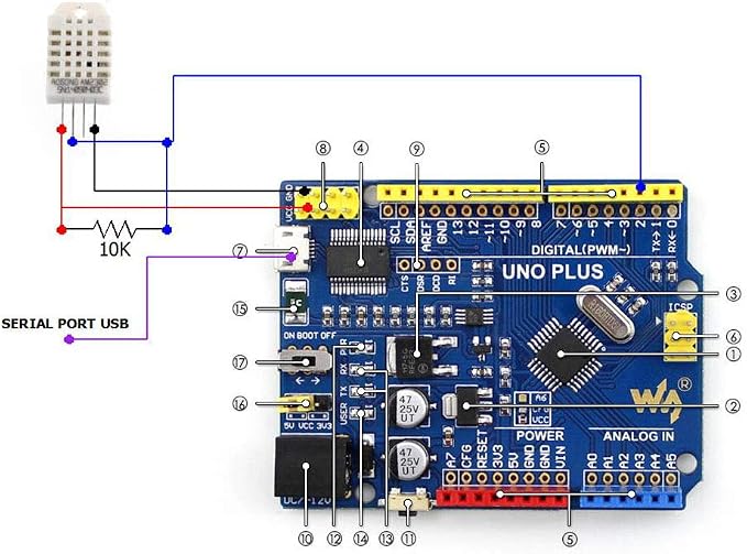 AITRIP 2pcs DHT22/AM2302 Digital Temperature and Humidity Sensor Module - Image 5