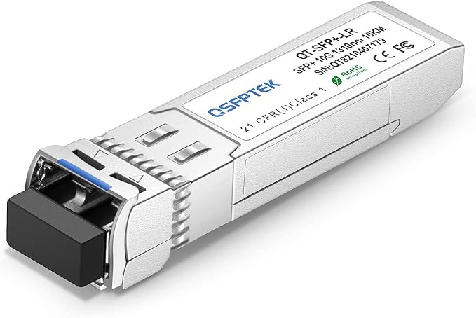 10GBASE-LR SFP+ Transceiver, 10Gb SFP Module, 10G SFP Gigabit Single-Mode LC by QSFPTEK