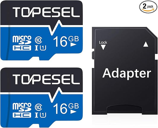 TOPESEL 16GB Micro SD Card 2 Pack Memory Cards by TOPESEL