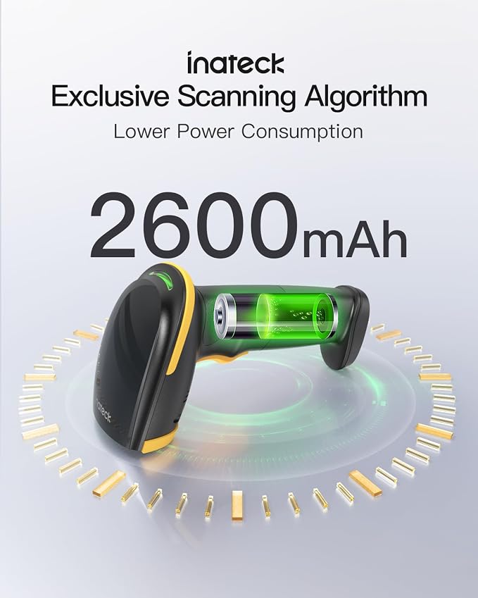 Inateck Bluetooth Barcode Scanner, 1D 2D QR Code Scanner Wireless - Image 4