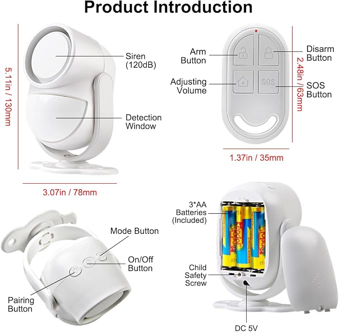 Motion Sensor Alarm, Motion Alarm Indoor - Image 9