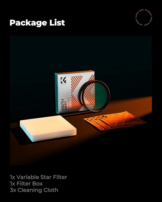 K&F CONCEPT 67mm Variable Star Filter Cross Screen Starburst Filter 4, 8 Points - Image 7