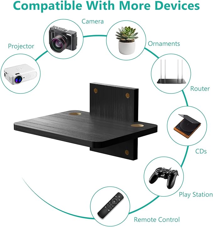 WALI Floating TV Shelf, 1 Tier Projector Shelf - Image 6