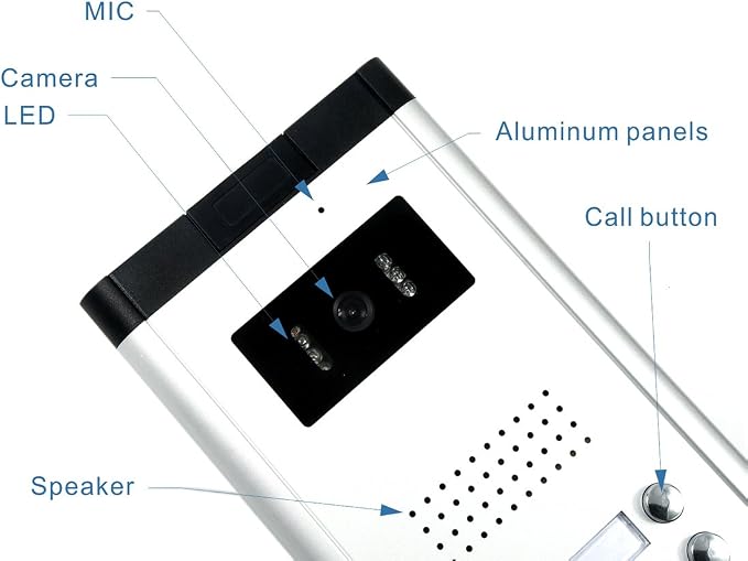 Apartment Video Intercom System, 4 Household Video Doorbell Kits, Wired 7 - Image 8