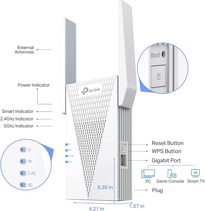 TP-Link AX3000 WiFi 6 Range Extender | PCMag Editor's Choice | Dual-Band - Image 5