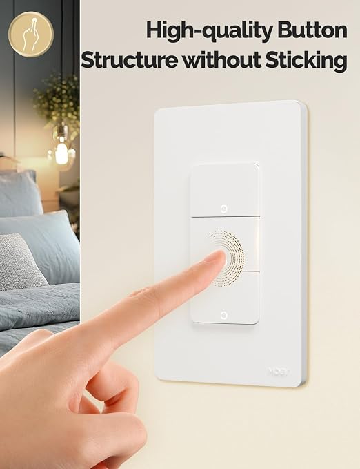 MOES Smart 4 Gang Light Switches, 2.4GHz WiFi Single Pole Switch, No Neutral - Image 7