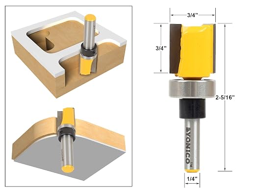 YONICO Flush Trim Router Bit 3/4-Inch Diameter 1/4-Inch Shank 14131q - Image 4